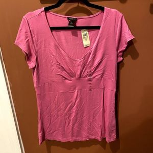 NWT ANN TAYLOR PINK SHORT SLEEVE SHIRT WOMENS SIZE MEDIUM